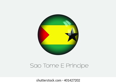 A 3D Orb with a Flag Illustration of Sao Tome E Principe