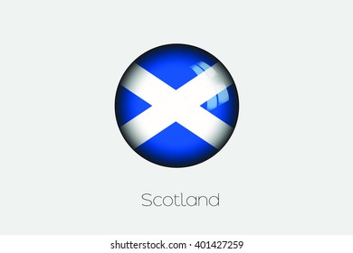 A 3D Orb with a Flag Illustration of Scotland