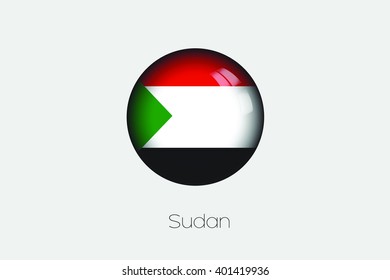 A 3D Orb with a Flag Illustration of Sudan