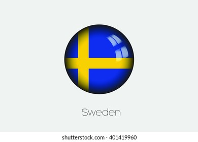 A 3D Orb with a Flag Illustration of Sweden
