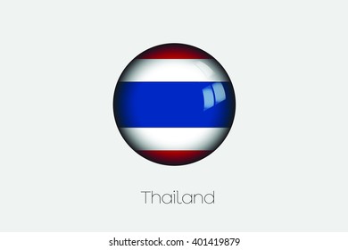 A 3D Orb with a Flag Illustration of Thailand