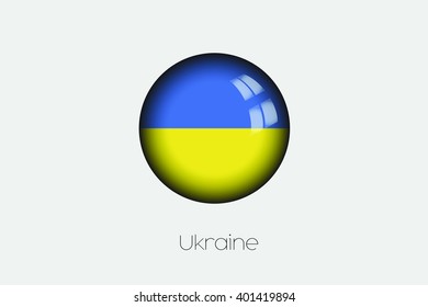 A 3D Orb with a Flag Illustration of Ukraine