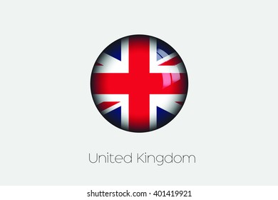 A 3D Orb with a Flag Illustration of United Kingdom