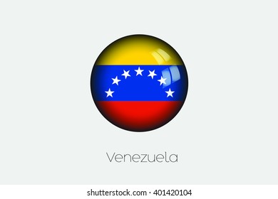 A 3D Orb with a Flag Illustration of Venezuela