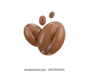 3d organic coffee beans icon vector illustration