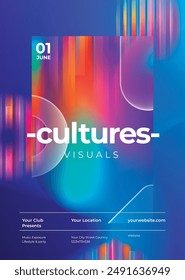 3D Organic Fluid Liquid Vibrant Gradient Music and Art Poster Design