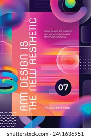 3D Organic Fluid Liquid Vibrant Gradient Music and Art Poster Design