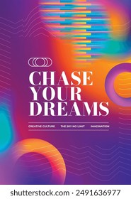 3D Organic Fluid Liquid Vibrant Gradient Music and Art Poster Design