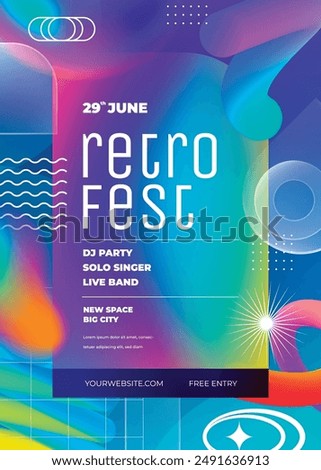 3D Organic Fluid Liquid Vibrant Gradient Music and Art Poster Design