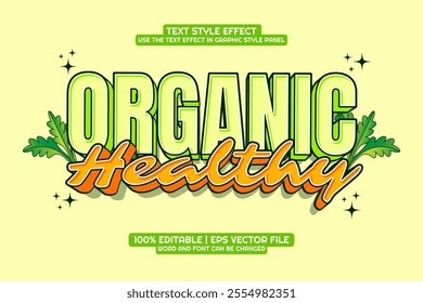 3d Organic Healthy Cartoon Editable Text Effect