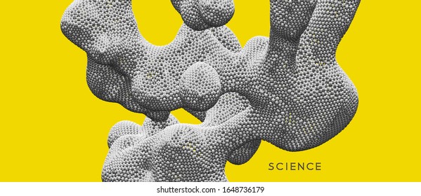 3d organic structure. Futuristic technology style. Vector illustration for science, chemistry or education. 