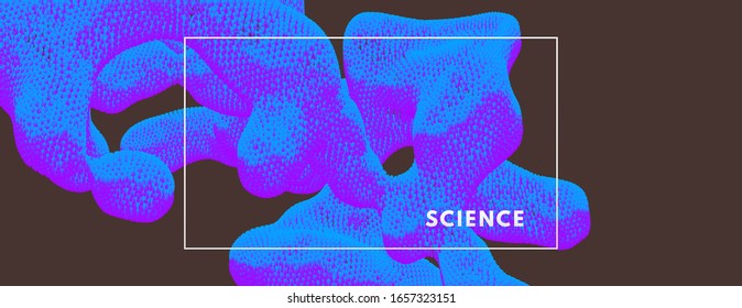 3d organic structure. Futuristic technology style. Vector illustration for science, chemistry or education. 