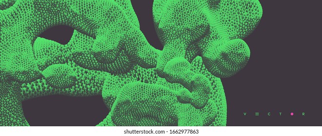 3d organic structure. Futuristic technology style. Vector illustration for science, chemistry or education. 