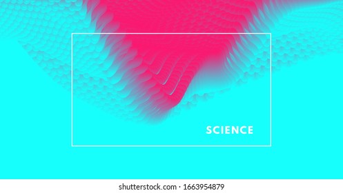 3d estructura orgánica. Estilo de tecnología futurista. Ilustración vectorial para la ciencia, la química o la educación. 