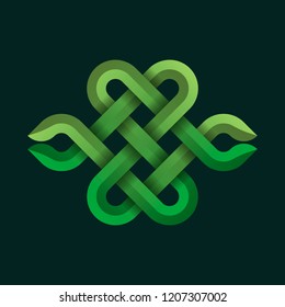 3D oriental abstract ornament. Vintage decorative element for your design - Logo, Interior, Book. (Mongolian Traditional Ornament)