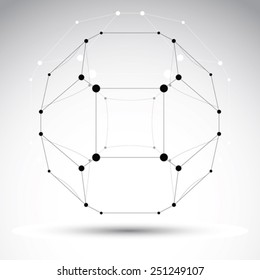 3D origami abstract mesh object, vector abstract design element, clear eps 8.