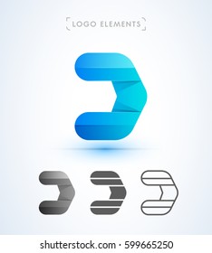 3d origami arrow logo collection