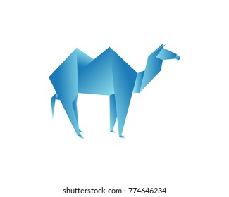 3D Origami Camel Modern Logo Animal