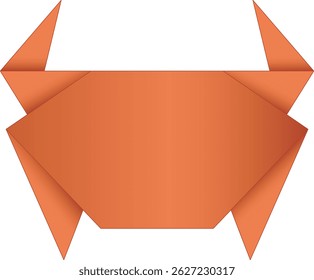 3d origami papel caranguejo arte isolado fundo