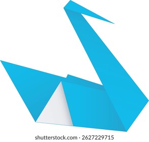 Fundo isolado da arte do cisne do papel do origami 3d