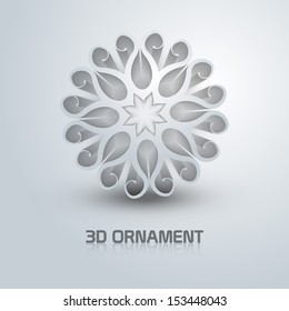 3d Ornament shape / icon. Trendy shape with shadows
