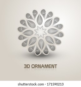 3d Ornament shape / icon. Trendy shape with shadows