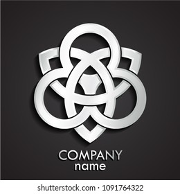 3d ornamental design abstract silver symbol