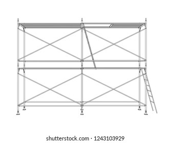 3D outline scaffold. Vector rendering of 3d. Wire-frame style. The layers of visible and invisible lines are separated - Powered by Shutterstock - Get 15% off with code: PIKWIZARD15