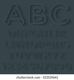 3D Outline With Shadow Alphabet Set. Vector EPS10.