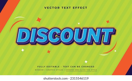 3D Outlined Discount Text Effect Typography