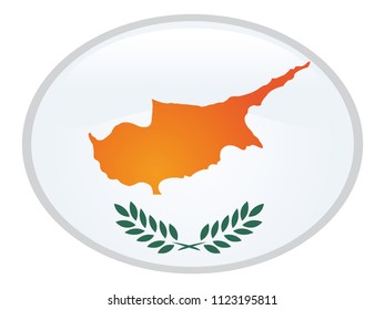 3d oval flag of Cyprus