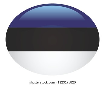 3d oval flag of Estonia