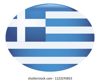 3d oval flag of Greece