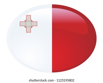 3d oval flag of Malta