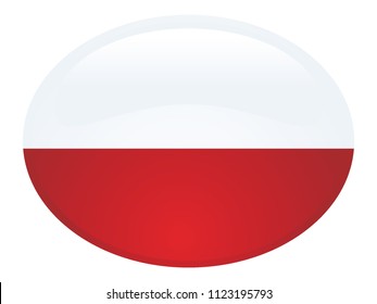 3d oval flag of Poland
