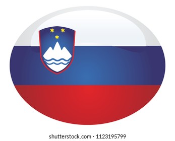 3d oval flag of Slovenia