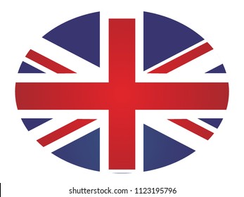 3d oval flag of United Kingdom