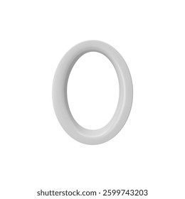 3D oval vector frame. White glossy round window silhouette. Border design for a painting or photo. Realistic 3d empty ring shape isolated. Render architecture frame, simple shape