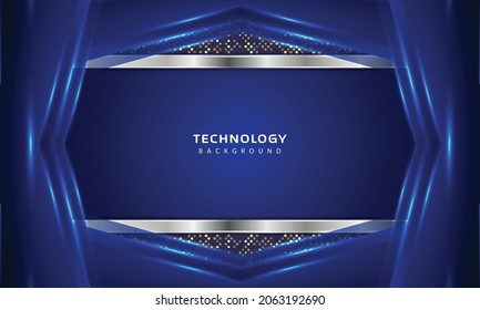 3D Overlap layers effect with blue color light decoration