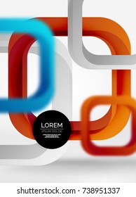 3d overlapping squares abstract background, vector digital techno template