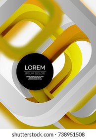 3d overlapping squares abstract background, vector digital techno template