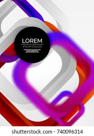 3d overlapping squares abstract background, vector digital techno template