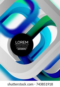 3d overlapping squares abstract background, vector digital techno template