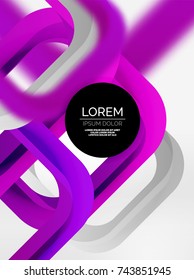 3d overlapping squares abstract background, vector digital techno template