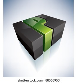 3D P green letter
