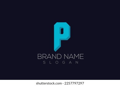 3D P Logo Vector - 3D P Letter Logo Vector Design