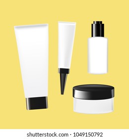 3d Package beauty cream bottle design, makeup concept. Vector illustration