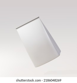 3d package coffee on a grey background. Vector illustration.