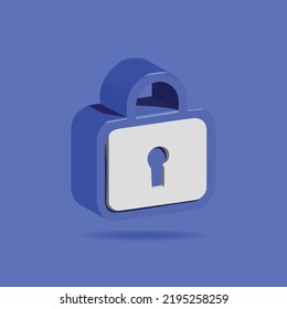3d padlock design vector isolated