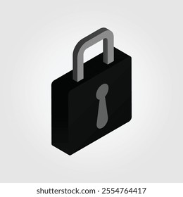 3D padlock illustration with a metallic finish, symbolizing security and protection. Ideal for cybersecurity, privacy, and data safety designs.